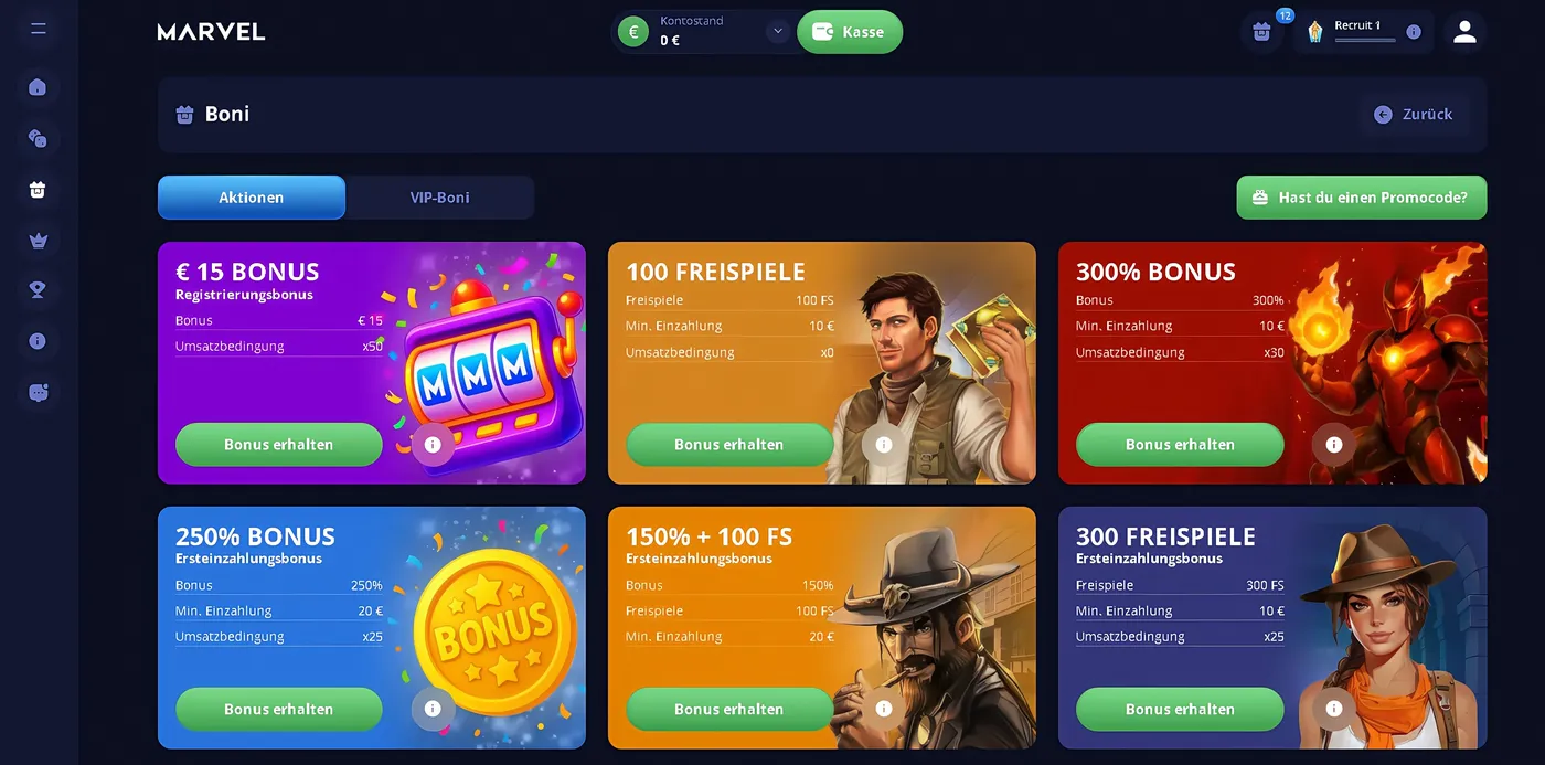Marvel Casino 15€ Bonus aktivieren – Schritt-für-Schritt Anleitung